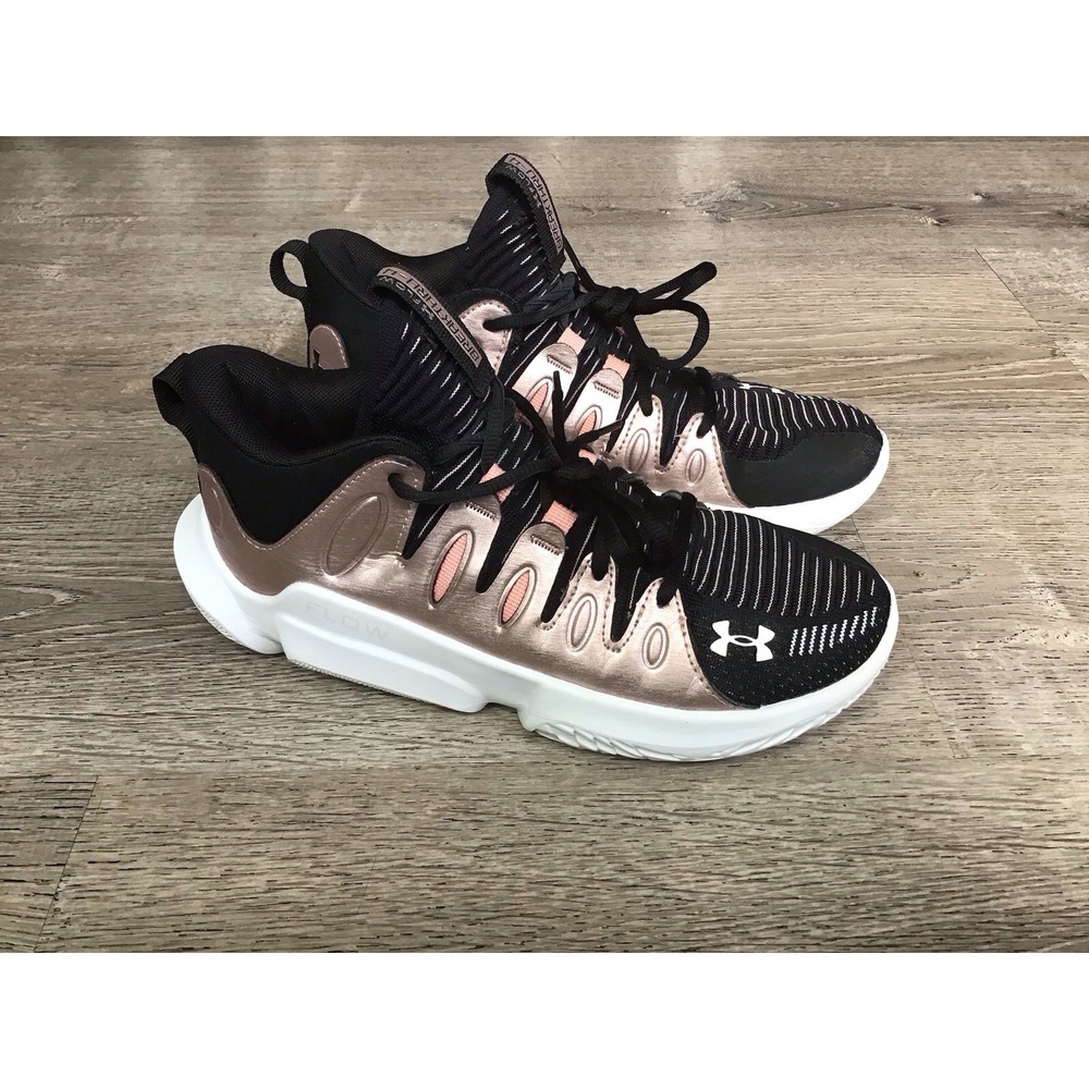Under Armor Womens Shoes Flow 4 Breakthru Size 8 Black Pink Metallic 3026641-00